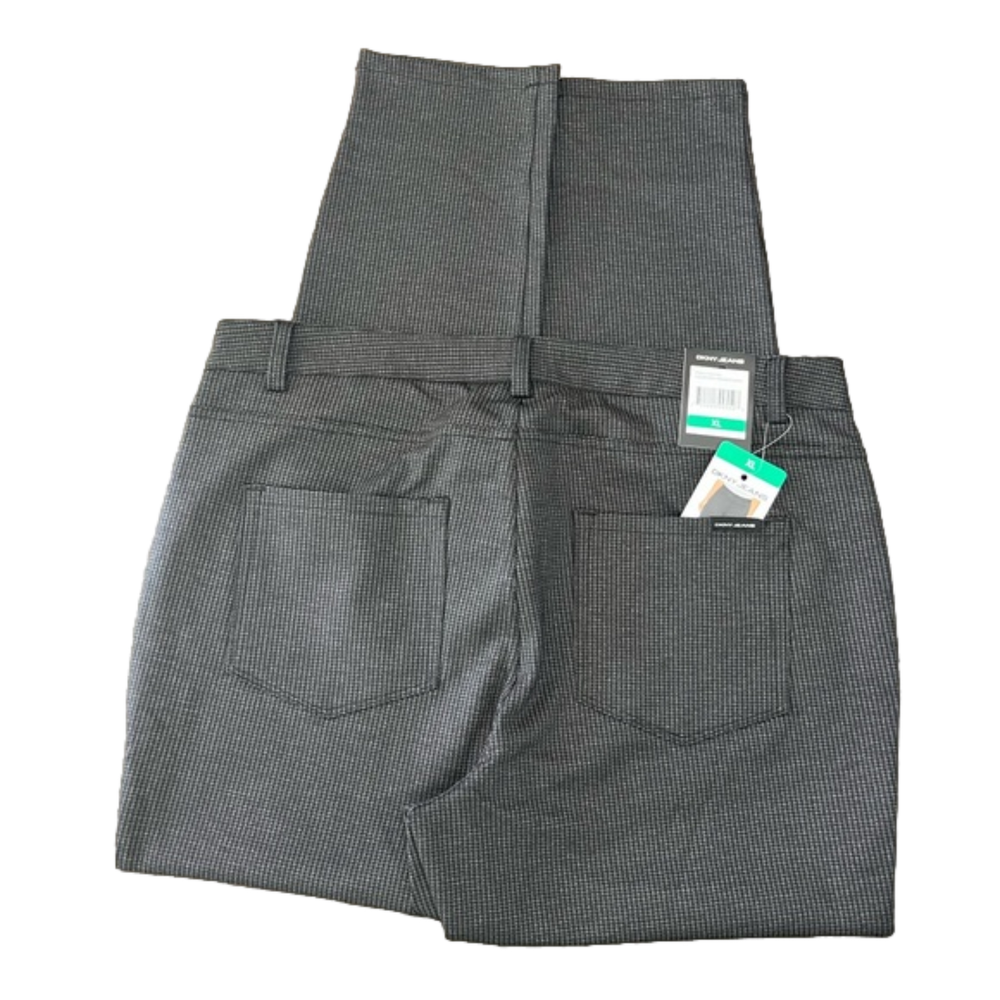 DKNY Women's Ponte Dress Ankle Pant Grey Houndstooth Size XL NEW - Picture 4 of 6